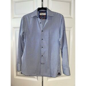 Luchiano Visconti White Check Long Sleeve Button-Up Shirt Boys Size 14